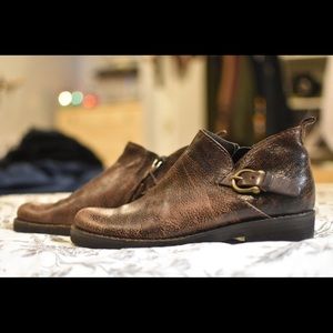 Leather ankle booties